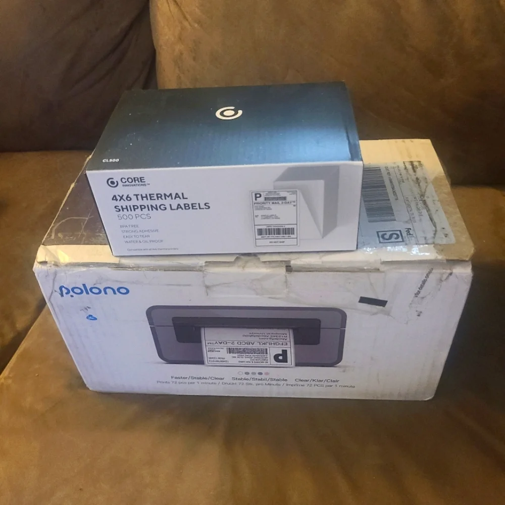 Polano Thermal Printer comes with all original accesories & Free 500 4x6 Labels